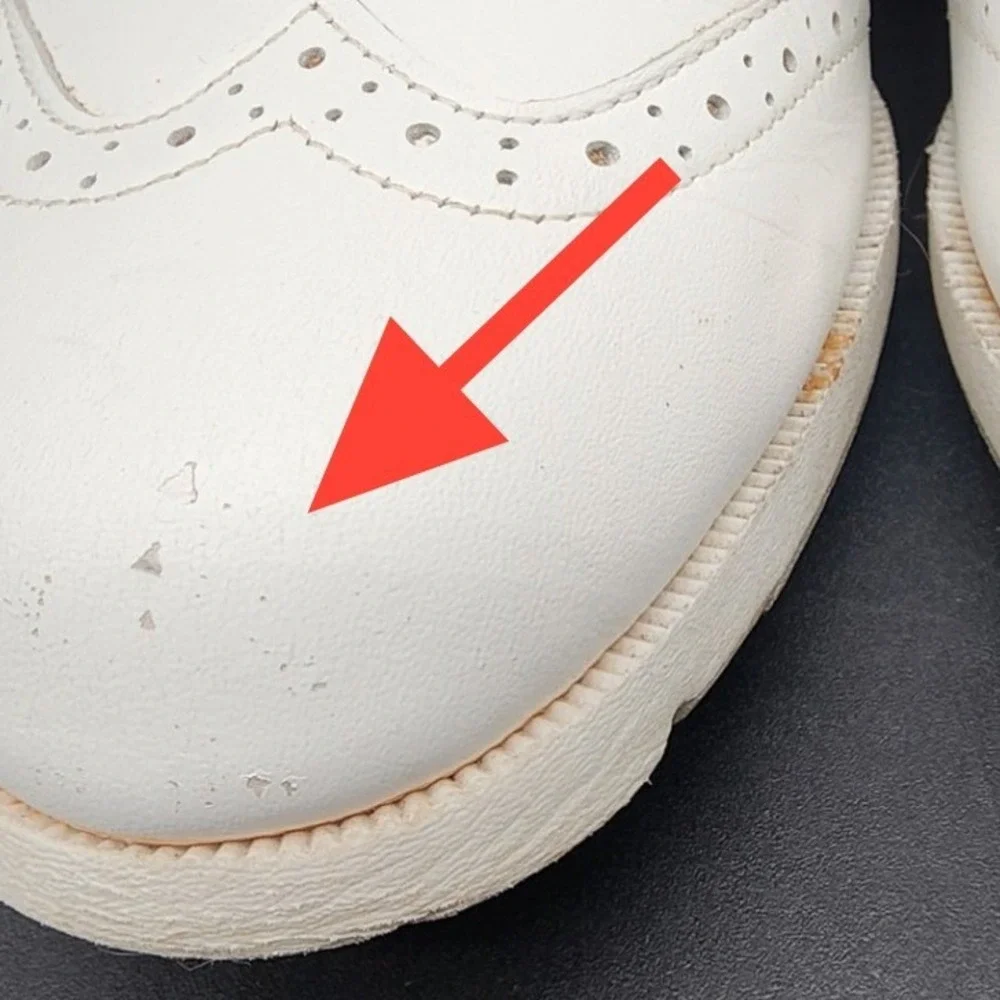 FootJoy 9.5N White SoftJoys Kiltie Wingtip Golf Shoes Preppy Old Money Club